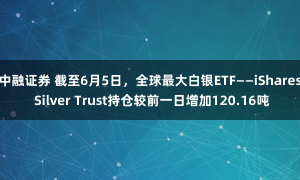 中融证券 截至6月5日，全球最大白银ETF——iShares Silver Trust持仓较前一日增加120.16吨