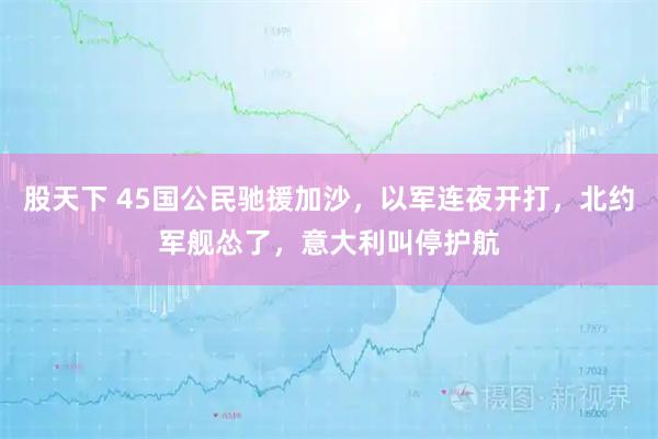 股天下 45国公民驰援加沙,以军连夜开打,北约军舰怂了,意大利叫停护航