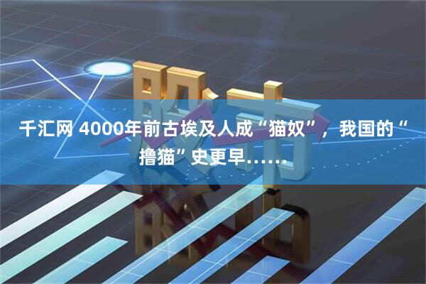 千汇网 4000年前古埃及人成“猫奴”，我国的“撸猫”史更早……